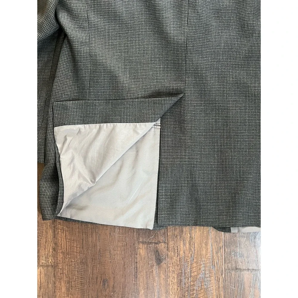 VTG Ralph Lauren‎ Mens 44L Suit Jacket Wool Mini Houndstooth Blazer Sport Coat